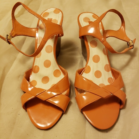 Orange Fioni Wedge Sandal - Picture 1 of 4